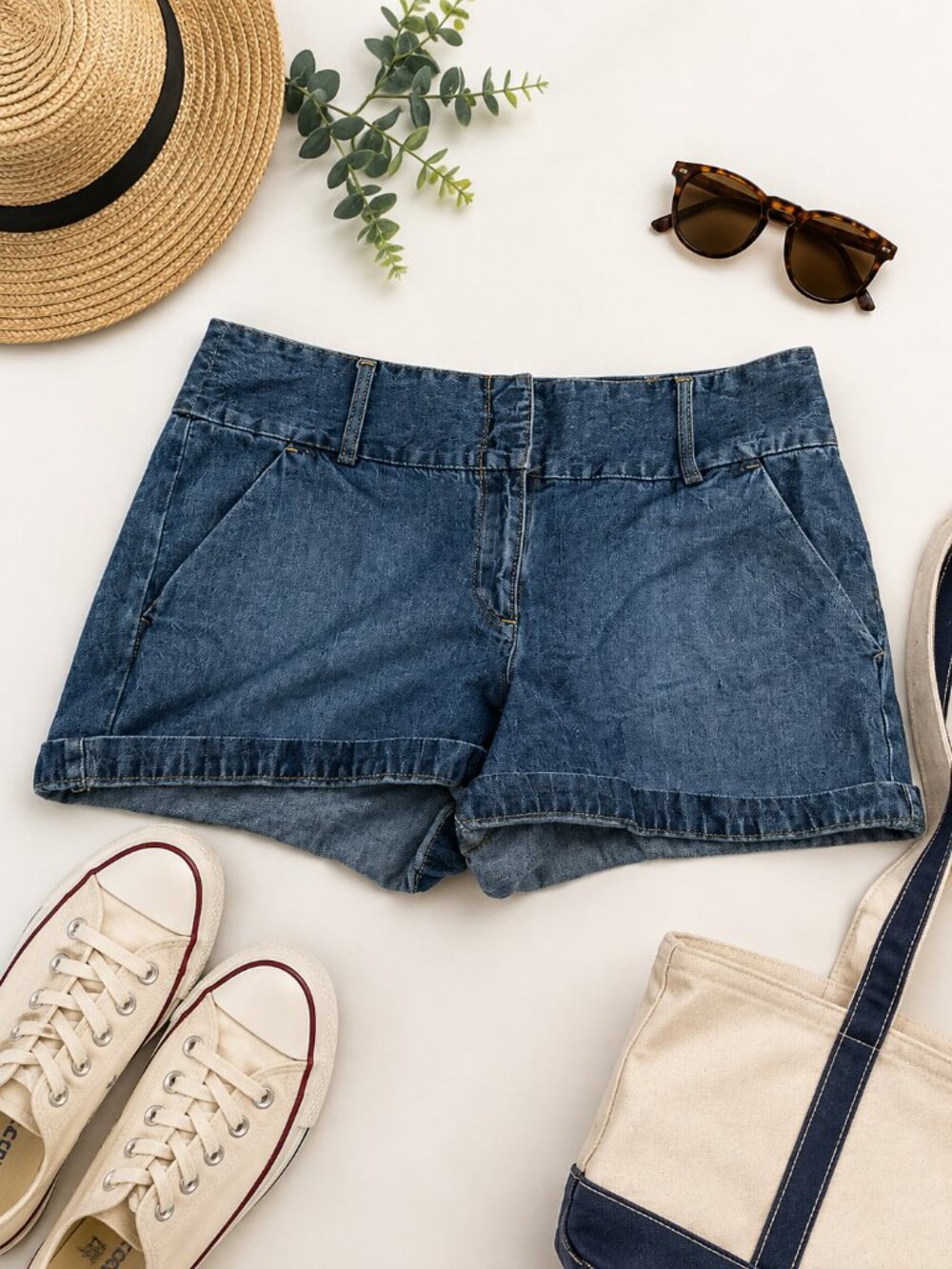 Vintage NY Jeans New York & Company Denim Shorts Size 12 Made in Hong Kong